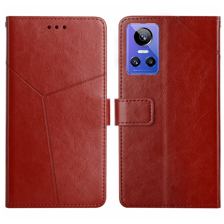 For Realme GT Neo 3 HT01 Y-shaped Pattern Flip Leather Phone Case