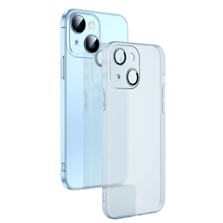 For iPhone 14 Camera Protector Translucent Frosted PC Phone Case