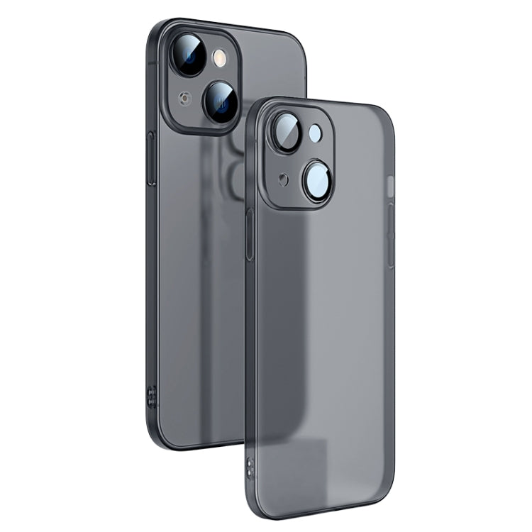For iPhone 14 Camera Protector Translucent Frosted PC Phone Case