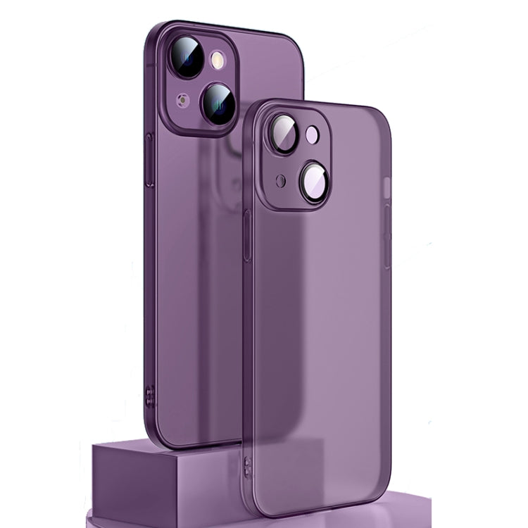 For iPhone 14 Plus Camera Protector Translucent Frosted PC Phone Case
