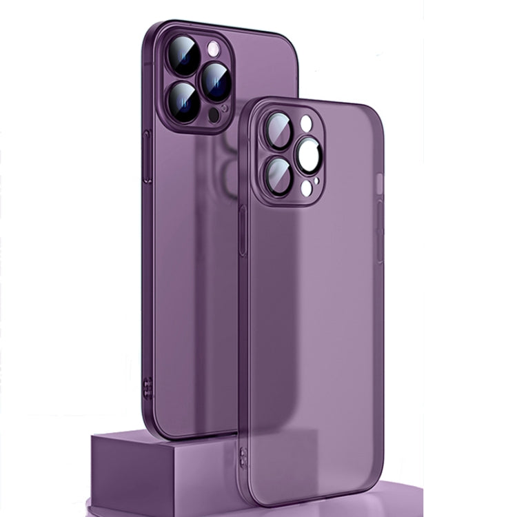 For iPhone 12 Pro Camera Protector Translucent Frosted PC Phone Case