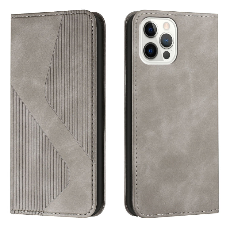 For iPhone 14 Pro Skin Feel Magnetic S-type Solid Color Leather Phone Case