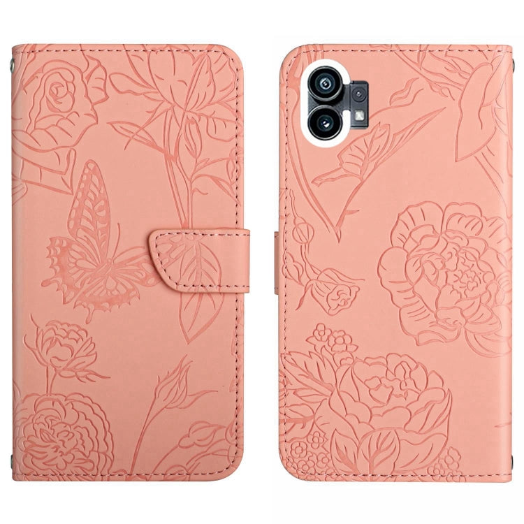 For Nothing Phone 1 HT03 Skin Feel Butterfly Embossed Flip Leather Phone Case