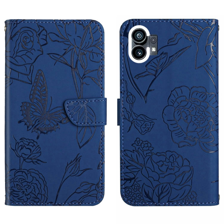 For Nothing Phone 1 HT03 Skin Feel Butterfly Embossed Flip Leather Phone Case