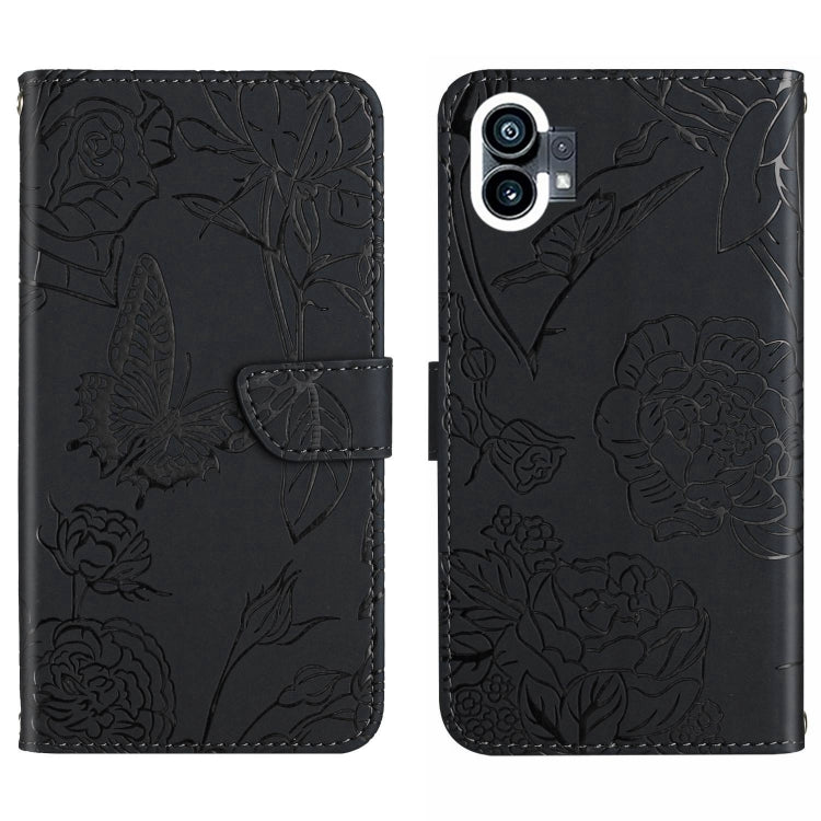 For Nothing Phone 1 HT03 Skin Feel Butterfly Embossed Flip Leather Phone Case