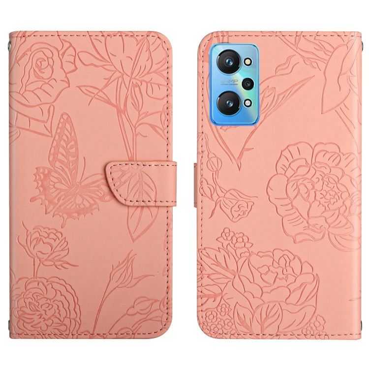For Realme GT Neo2 HT03 Skin Feel Butterfly Embossed Flip Leather Phone Case