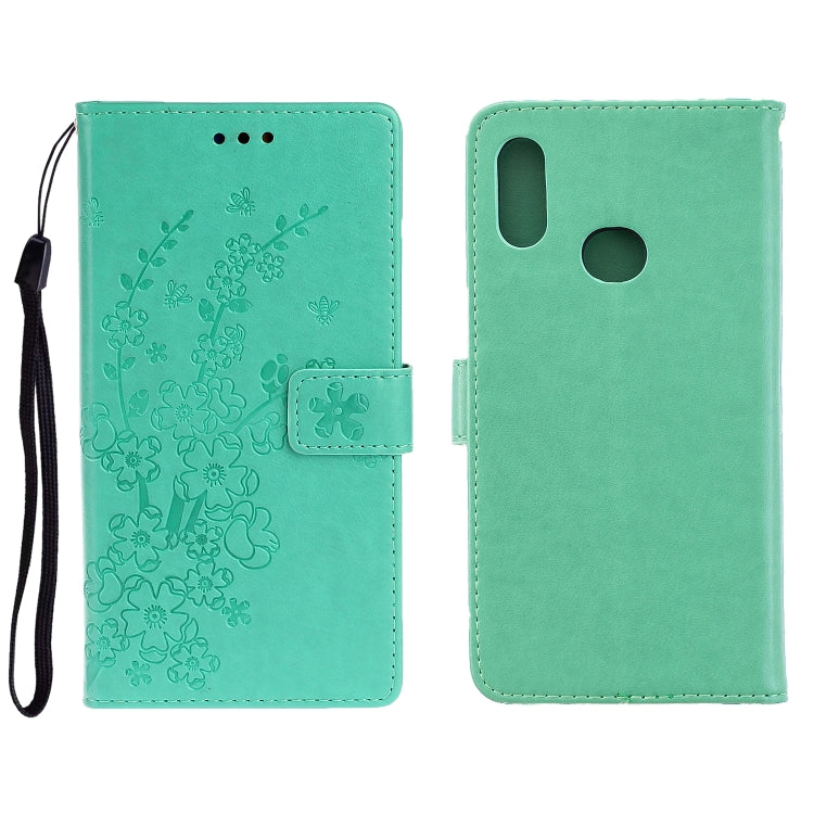 For Galaxy A10S Plum Blossom Pattern Left and Right Flip Leather Case with Bracket & Card Slot & Wallet & Lanyard