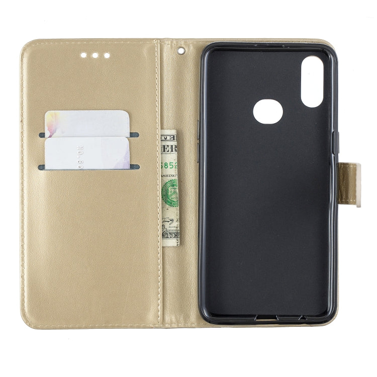 For Galaxy A10S Plum Blossom Pattern Left and Right Flip Leather Case with Bracket & Card Slot & Wallet & Lanyard