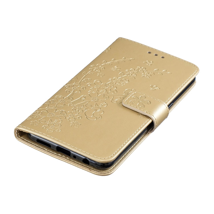 For Galaxy A10S Plum Blossom Pattern Left and Right Flip Leather Case with Bracket & Card Slot & Wallet & Lanyard