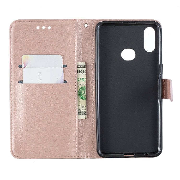 For Galaxy A20S Plum Blossom Pattern Left and Right Flip Leather Case with Bracket & Card Slot & Wallet & Lanyard