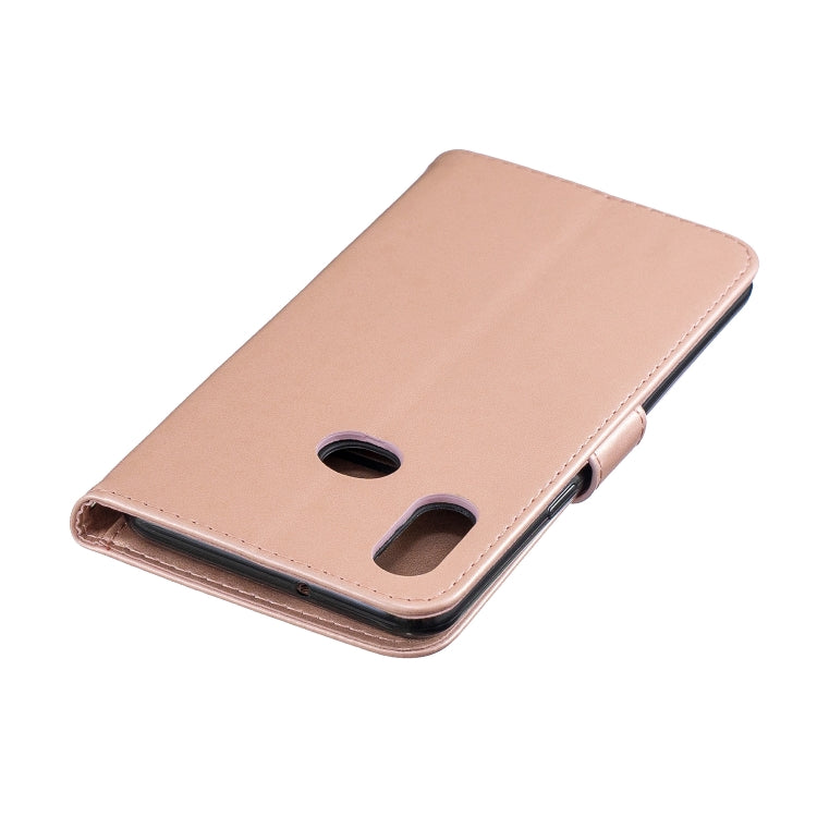 For Galaxy A20S Plum Blossom Pattern Left and Right Flip Leather Case with Bracket & Card Slot & Wallet & Lanyard