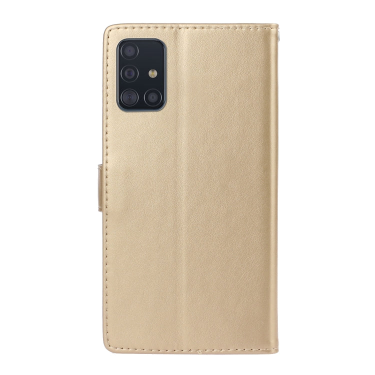 For Galaxy A51 Plum Blossom Pattern Left and Right Flip Leather Case with Bracket & Card Slot & Wallet & Lanyard