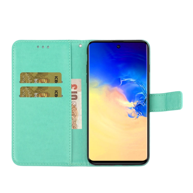 For Galaxy A71 Plum Blossom Pattern Left and Right Flip Leather Case with Bracket & Card Slot & Wallet & Lanyard