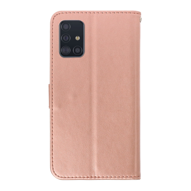 For Galaxy A71 Plum Blossom Pattern Left and Right Flip Leather Case with Bracket & Card Slot & Wallet & Lanyard