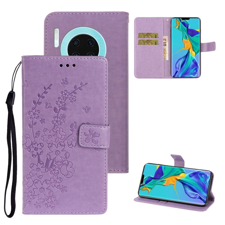 For Huawei Mate 30 Plum Blossom Pattern Left and Right Flip Leather Case with Bracket & Card Slot & Wallet & Lanyard
