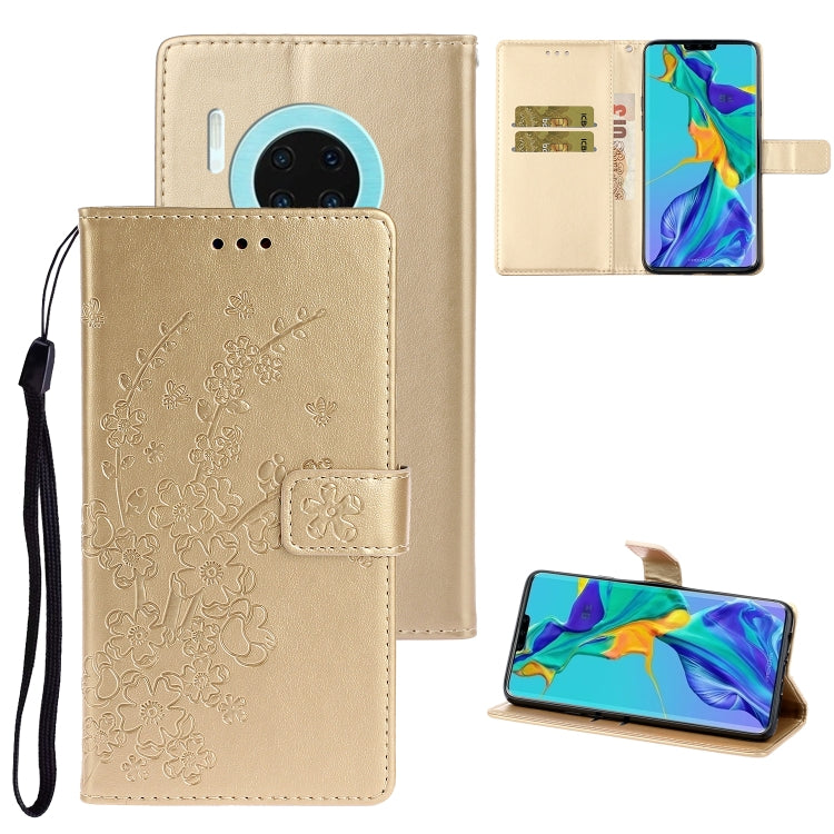 For Huawei Mate 30 Plum Blossom Pattern Left and Right Flip Leather Case with Bracket & Card Slot & Wallet & Lanyard