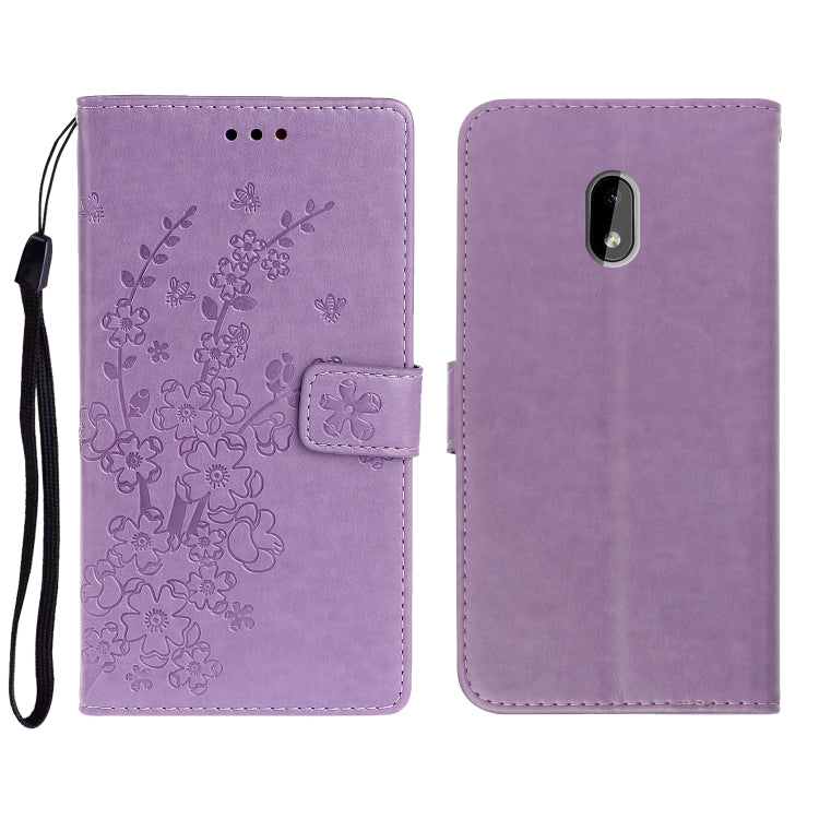 For Nokia 3.2 Plum Blossom Pattern Left and Right Flip Leather Case with Bracket & Card Slot & Wallet & Lanyard