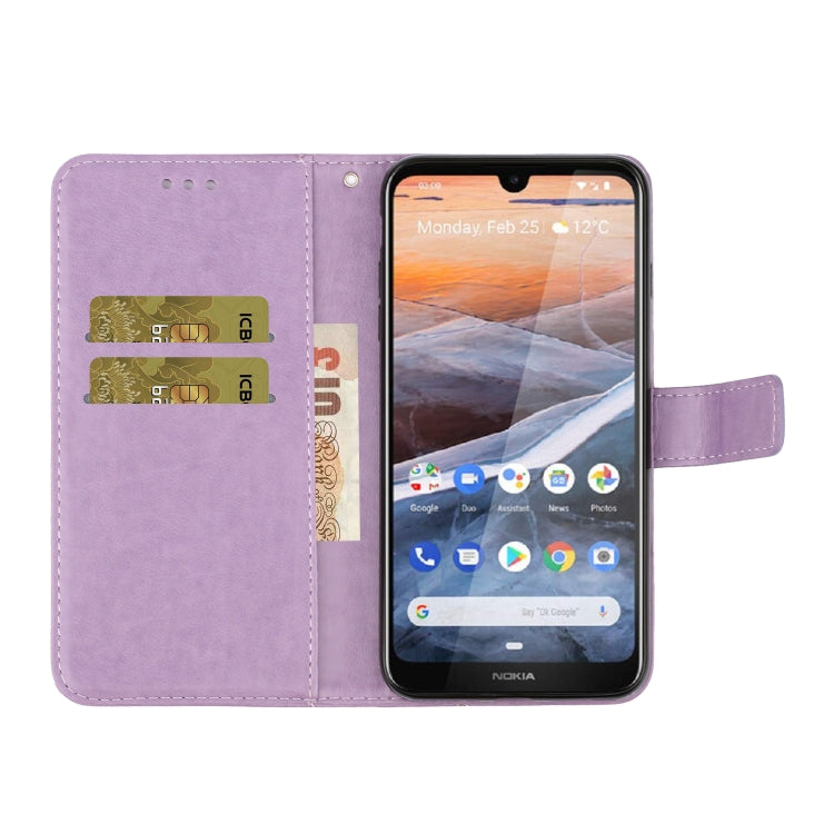 For Nokia 3.2 Plum Blossom Pattern Left and Right Flip Leather Case with Bracket & Card Slot & Wallet & Lanyard