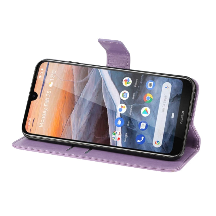 For Nokia 3.2 Plum Blossom Pattern Left and Right Flip Leather Case with Bracket & Card Slot & Wallet & Lanyard