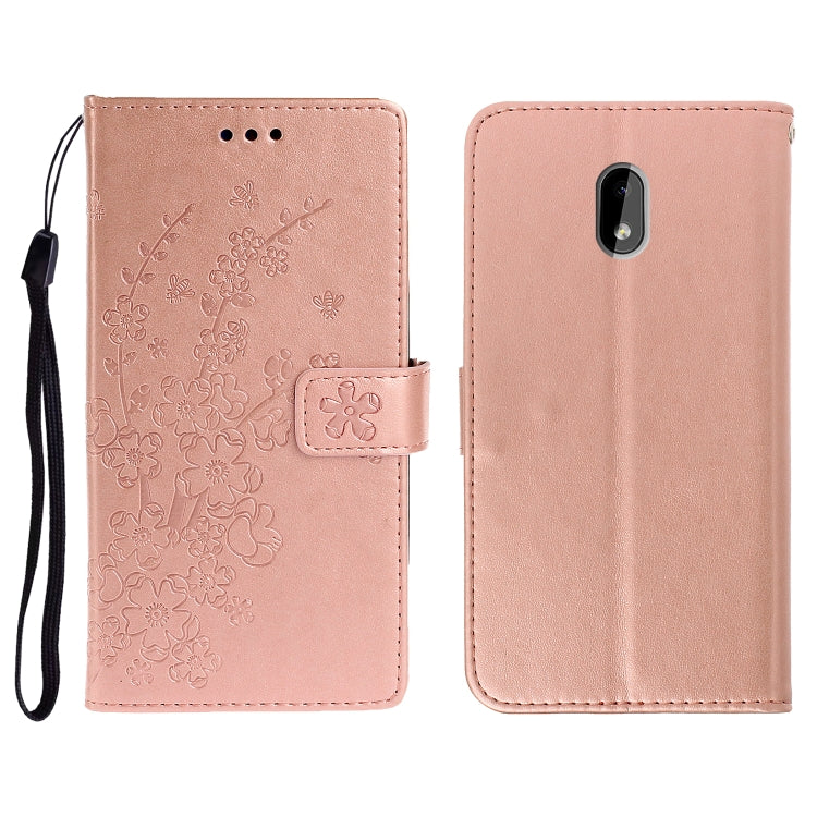 For Nokia 3.2 Plum Blossom Pattern Left and Right Flip Leather Case with Bracket & Card Slot & Wallet & Lanyard