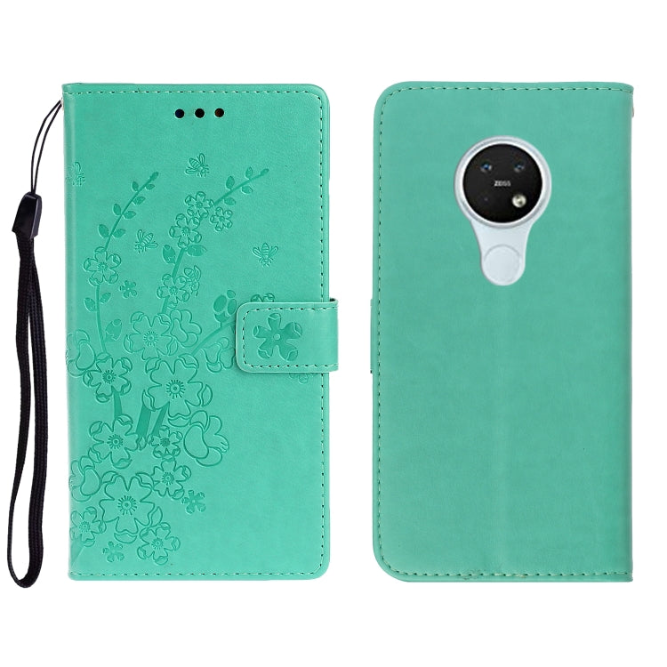 For Nokia 7.2 Plum Blossom Pattern Left and Right Flip Leather Case with Bracket & Card Slot & Wallet & Lanyard