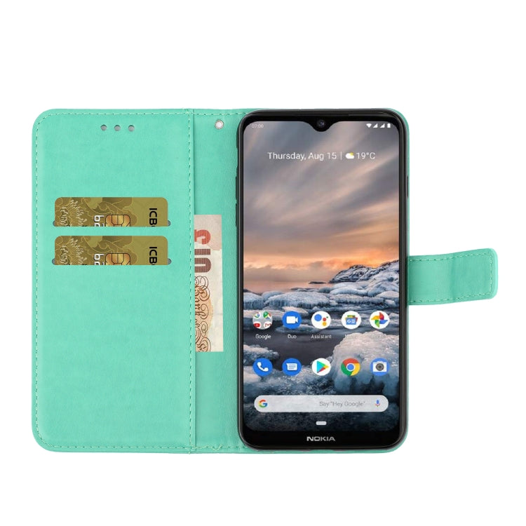 For Nokia 7.2 Plum Blossom Pattern Left and Right Flip Leather Case with Bracket & Card Slot & Wallet & Lanyard