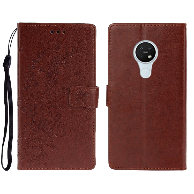 For Nokia 7.2 Plum Blossom Pattern Left and Right Flip Leather Case with Bracket & Card Slot & Wallet & Lanyard