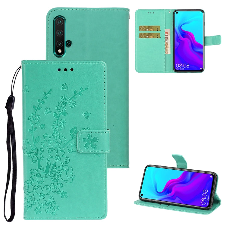 For Huawei Nova 5 Plum Blossom Pattern Left and Right Flip Leather Case with Bracket & Card Slot & Wallet & Lanyard