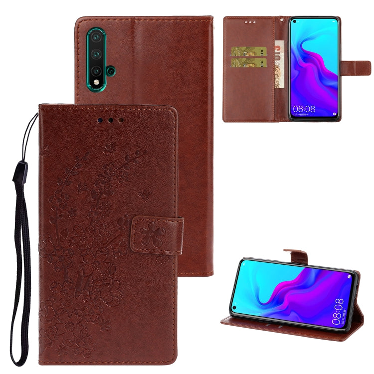 For Huawei Nova 5 Plum Blossom Pattern Left and Right Flip Leather Case with Bracket & Card Slot & Wallet & Lanyard