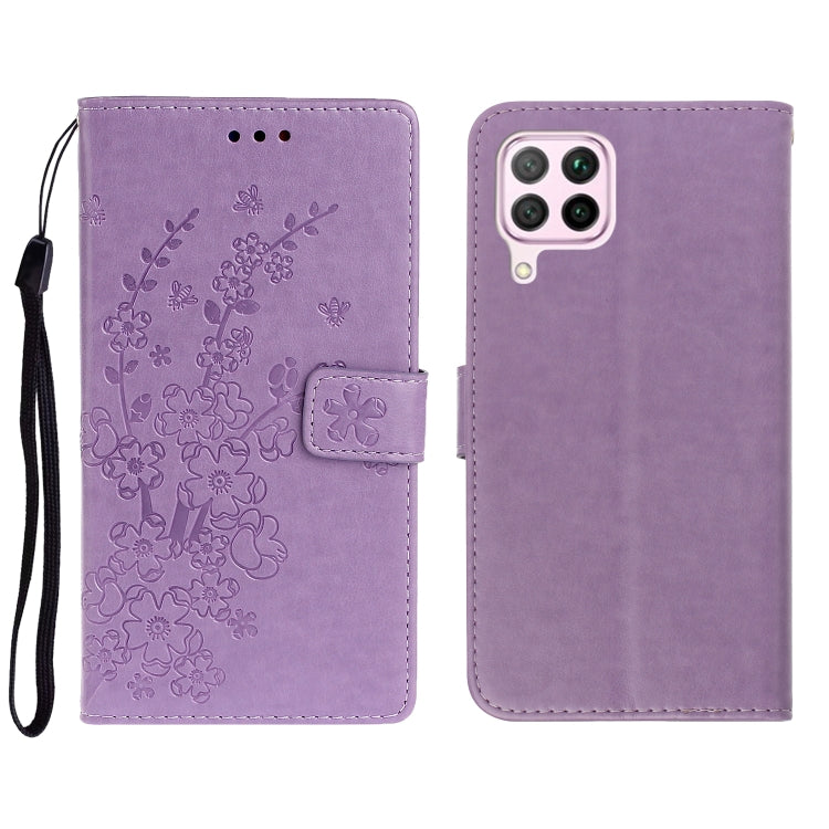 For Huawei Nova 6SE Plum Blossom Pattern Left and Right Flip Leather Case with Bracket & Card Slot & Wallet & Lanyard