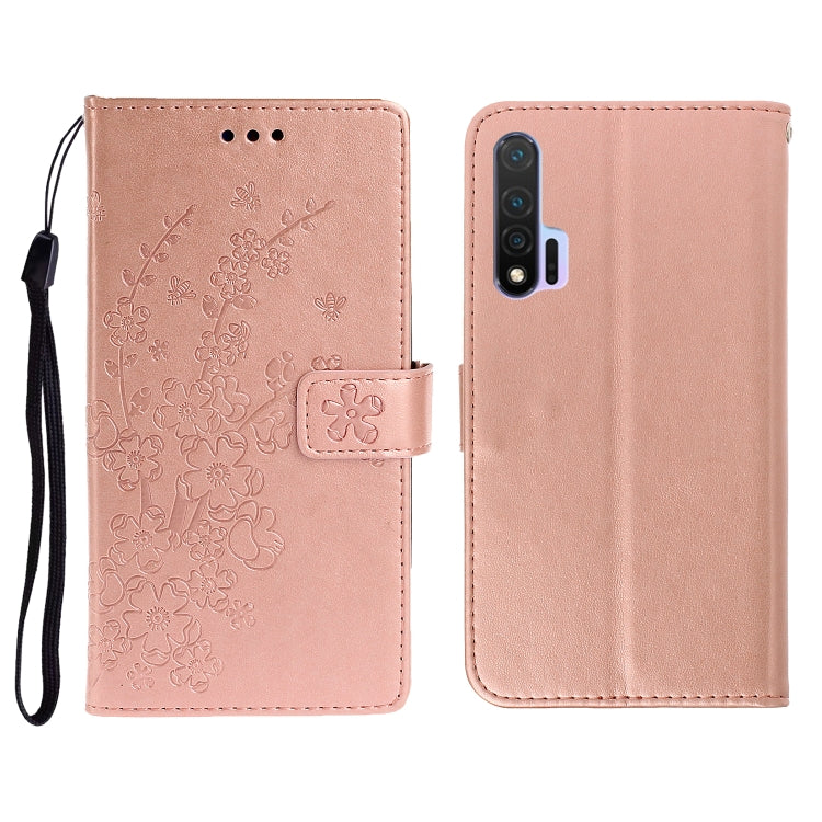 For Huawei Nova 6 Plum Blossom Pattern Left and Right Flip Leather Case with Bracket & Card Slot & Wallet & Lanyard