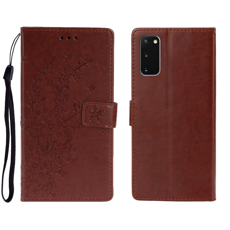 For Galaxy S20 Plus Plum Blossom Pattern Left and Right Flip Leather Case with Bracket & Card Slot & Wallet & Lanyard