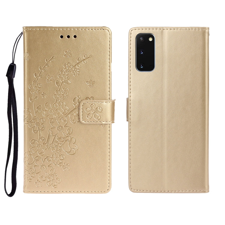 For Galaxy S20 Plus Plum Blossom Pattern Left and Right Flip Leather Case with Bracket & Card Slot & Wallet & Lanyard