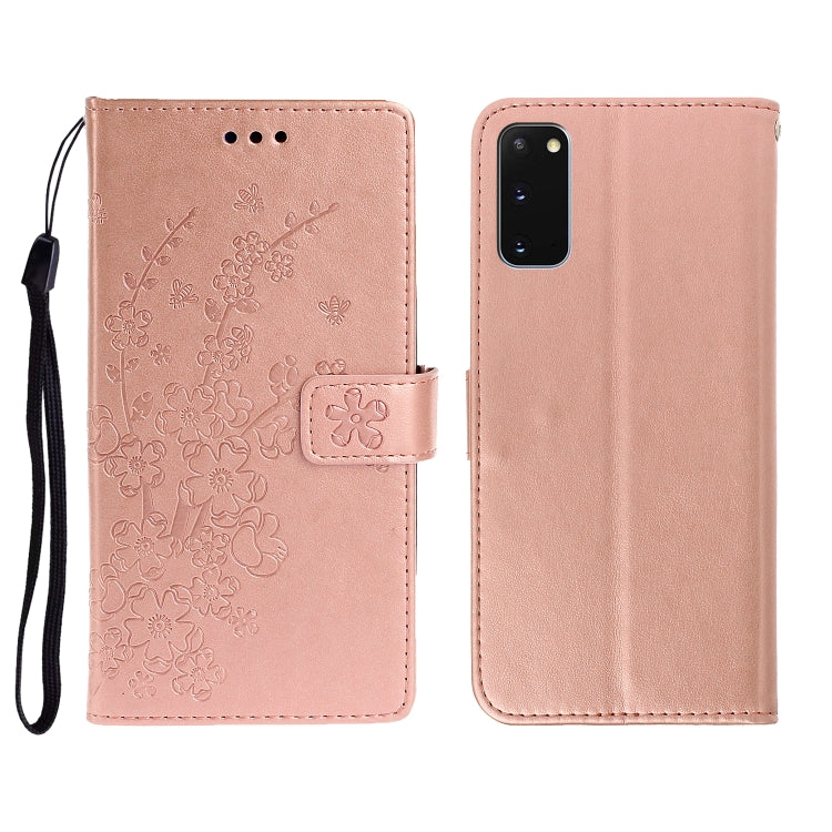 For Galaxy S20 Plus Plum Blossom Pattern Left and Right Flip Leather Case with Bracket & Card Slot & Wallet & Lanyard