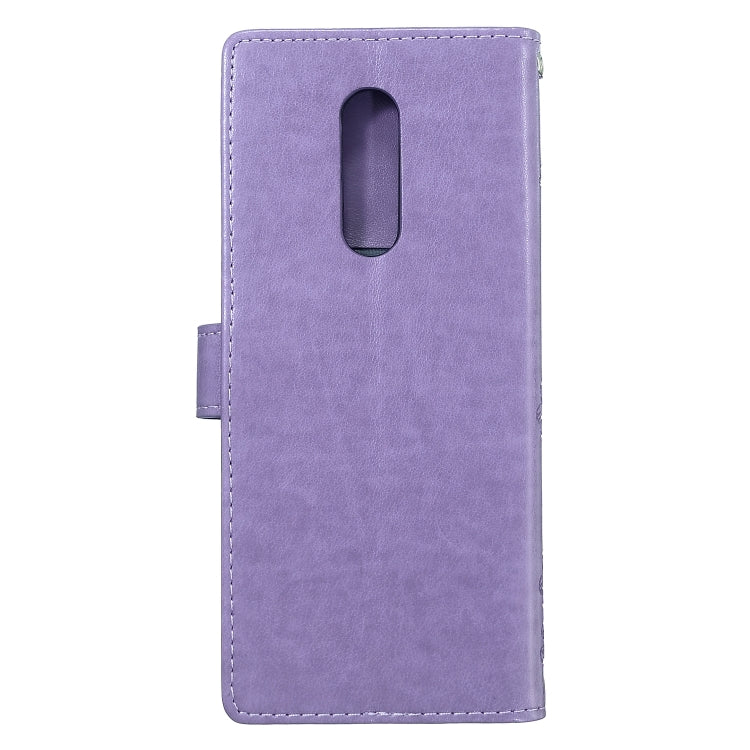 For Sony Xperia 1 Plum Blossom Pattern Left and Right Flip Leather Case with Bracket & Card Slot & Wallet & Lanyard