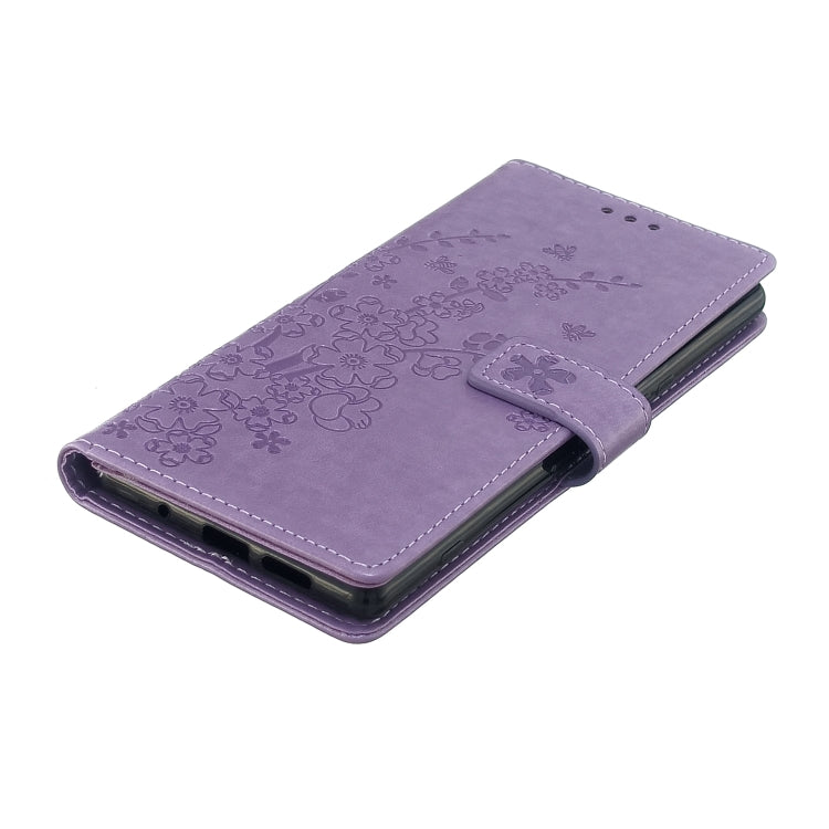 For Sony Xperia 1 Plum Blossom Pattern Left and Right Flip Leather Case with Bracket & Card Slot & Wallet & Lanyard