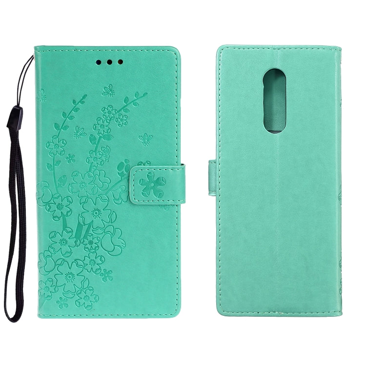 For Sony Xperia 1 Plum Blossom Pattern Left and Right Flip Leather Case with Bracket & Card Slot & Wallet & Lanyard