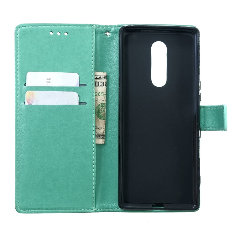 For Sony Xperia 1 Plum Blossom Pattern Left and Right Flip Leather Case with Bracket & Card Slot & Wallet & Lanyard