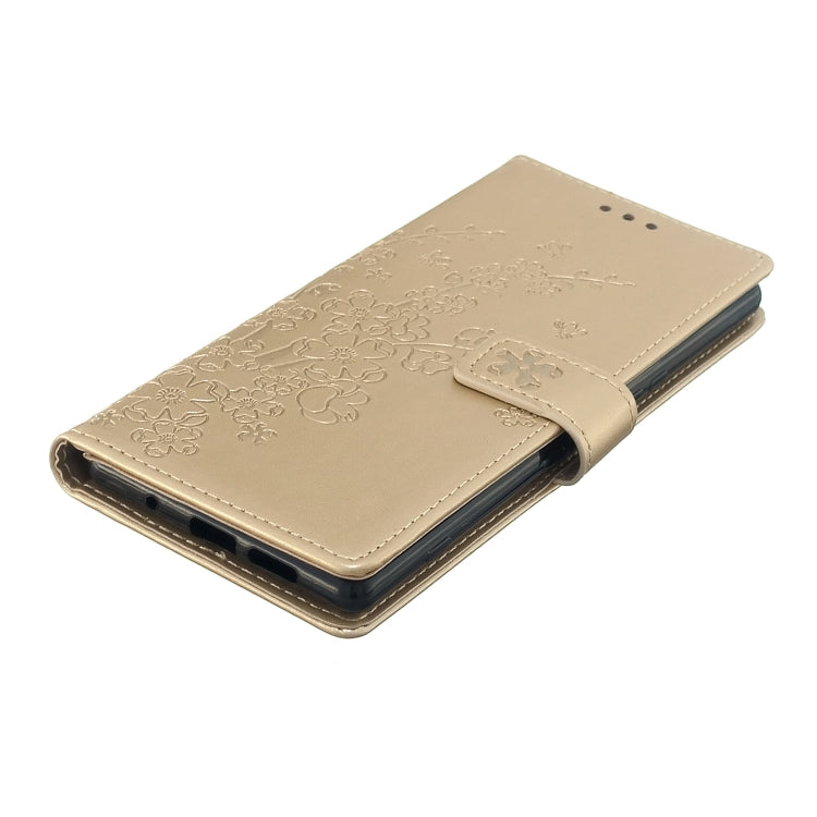 For Sony Xperia 1 Plum Blossom Pattern Left and Right Flip Leather Case with Bracket & Card Slot & Wallet & Lanyard