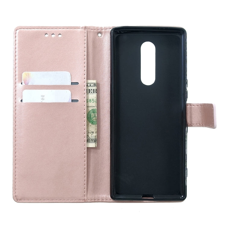 For Sony Xperia 1 Plum Blossom Pattern Left and Right Flip Leather Case with Bracket & Card Slot & Wallet & Lanyard