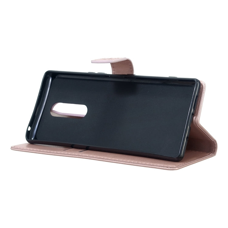 For Sony Xperia 1 Plum Blossom Pattern Left and Right Flip Leather Case with Bracket & Card Slot & Wallet & Lanyard