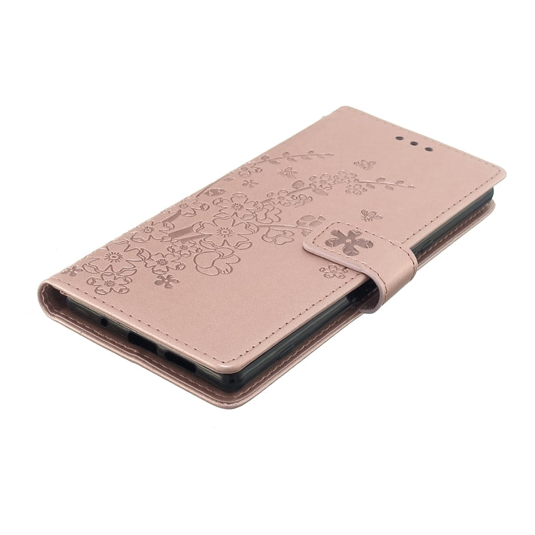 For Sony Xperia 1 Plum Blossom Pattern Left and Right Flip Leather Case with Bracket & Card Slot & Wallet & Lanyard