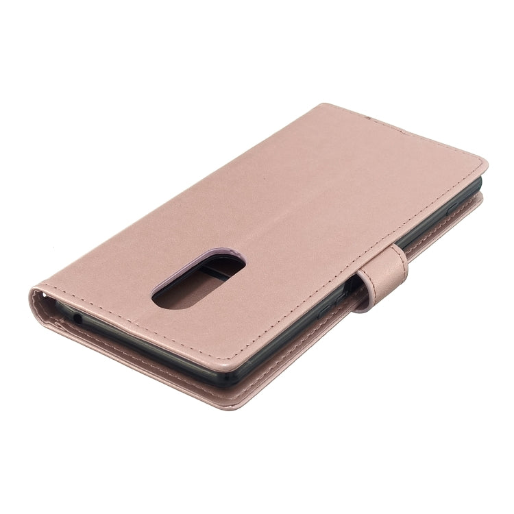 For Sony Xperia 1 Plum Blossom Pattern Left and Right Flip Leather Case with Bracket & Card Slot & Wallet & Lanyard
