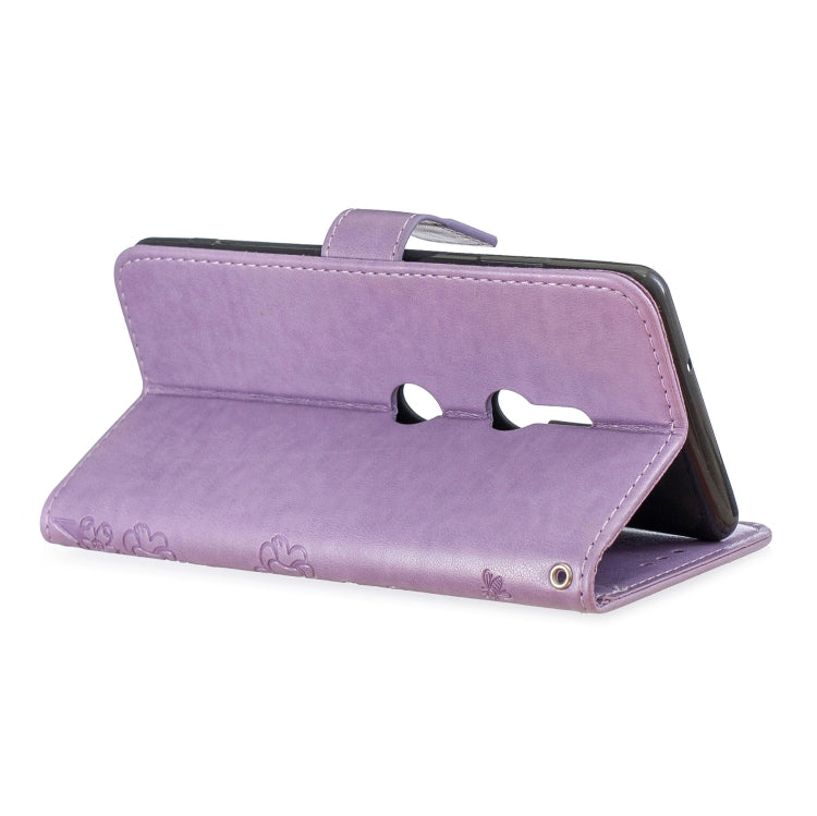 For Sony Xperia XZ3 Plum Blossom Pattern Left and Right Flip Leather Case with Bracket & Card Slot & Wallet & Lanyard