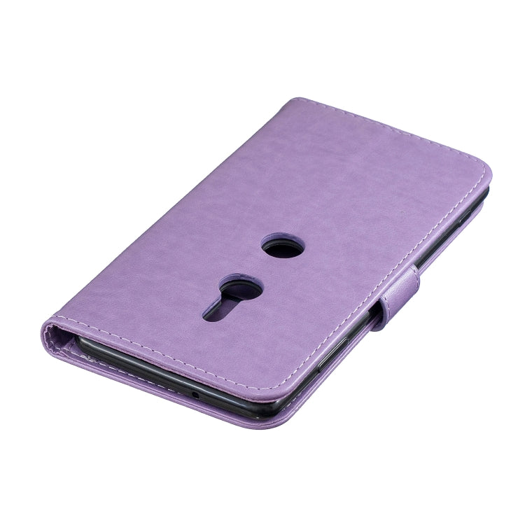For Sony Xperia XZ3 Plum Blossom Pattern Left and Right Flip Leather Case with Bracket & Card Slot & Wallet & Lanyard