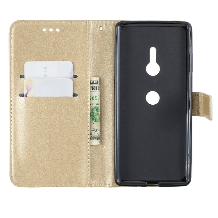 For Sony Xperia XZ3 Plum Blossom Pattern Left and Right Flip Leather Case with Bracket & Card Slot & Wallet & Lanyard