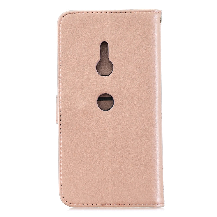 For Sony Xperia XZ3 Plum Blossom Pattern Left and Right Flip Leather Case with Bracket & Card Slot & Wallet & Lanyard