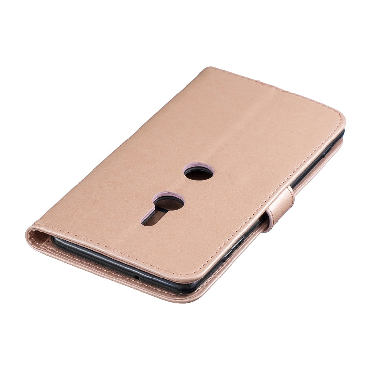For Sony Xperia XZ3 Plum Blossom Pattern Left and Right Flip Leather Case with Bracket & Card Slot & Wallet & Lanyard
