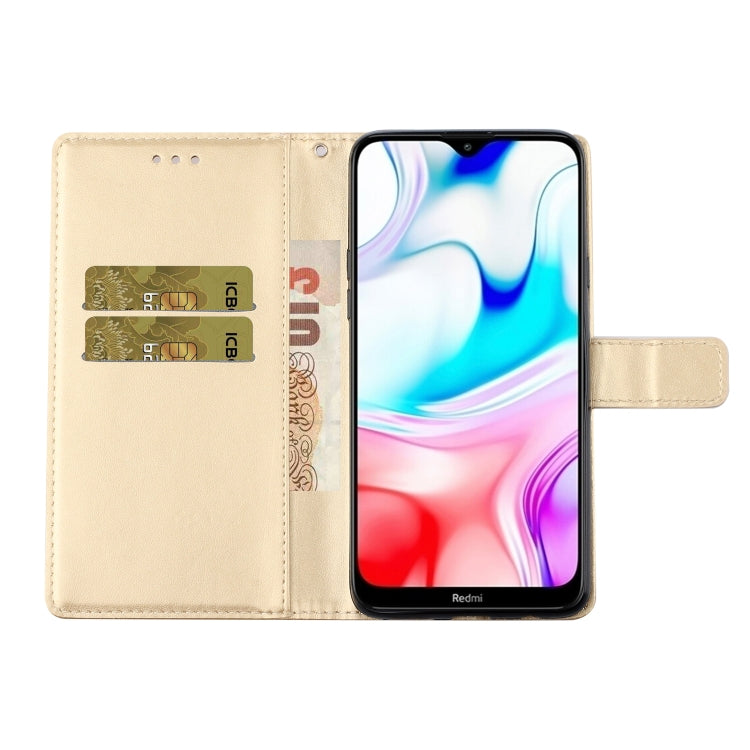 For Redmi 8 Plum Blossom Pattern Left and Right Flip Leather Case with Bracket & Card Slot & Wallet & Lanyard
