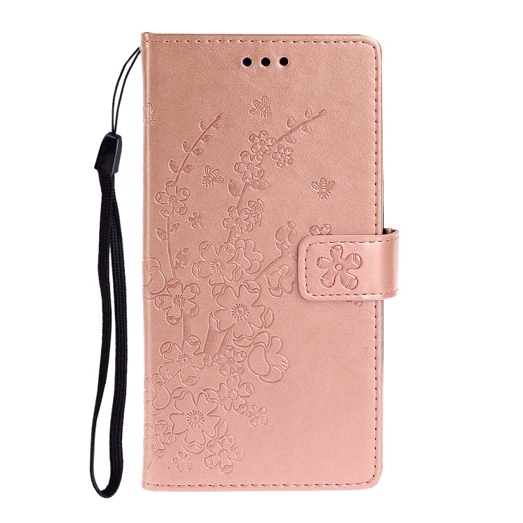 For Redmi 8 Plum Blossom Pattern Left and Right Flip Leather Case with Bracket & Card Slot & Wallet & Lanyard